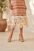 Striped Halter Fringe Maxi Dress